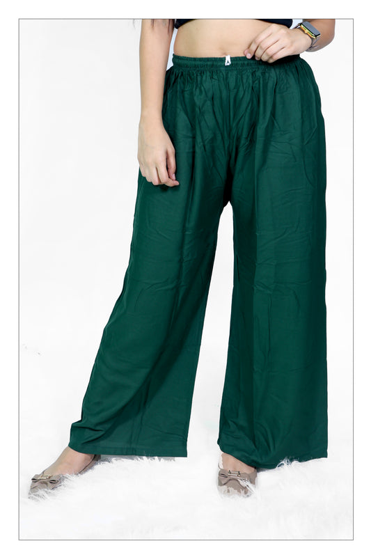 Elegant Dark Green Palazzo Pants